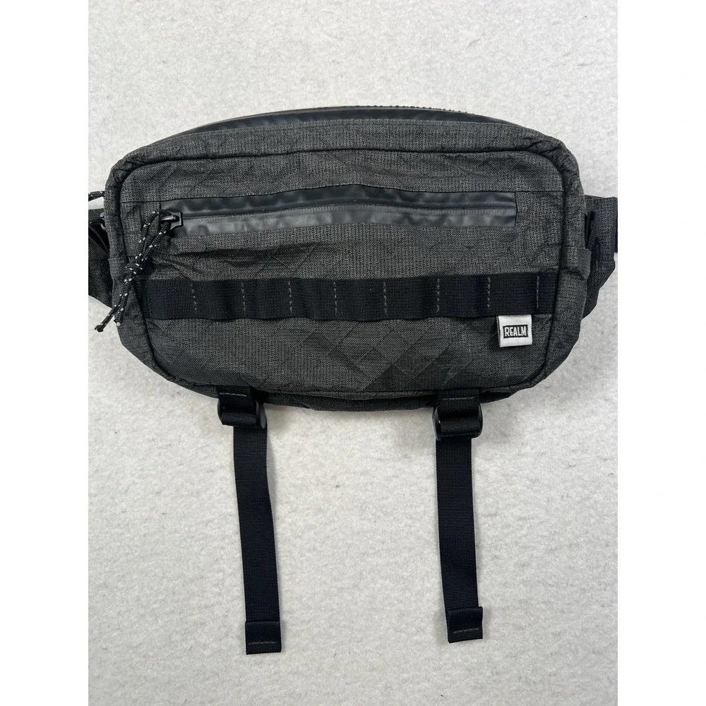 USED Dark Realm Black Ripstop Waist Bag Fanny Pack Sling Nice Condition